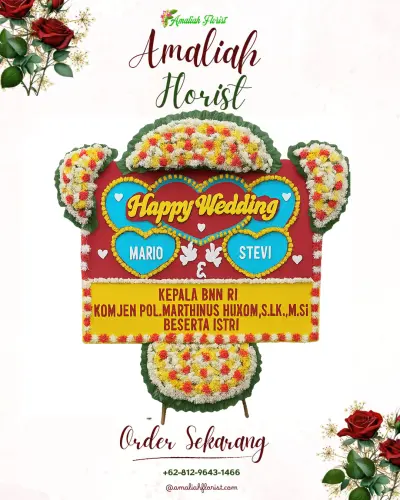 Karangan Papan Bunga Pernikahan di Pegundan